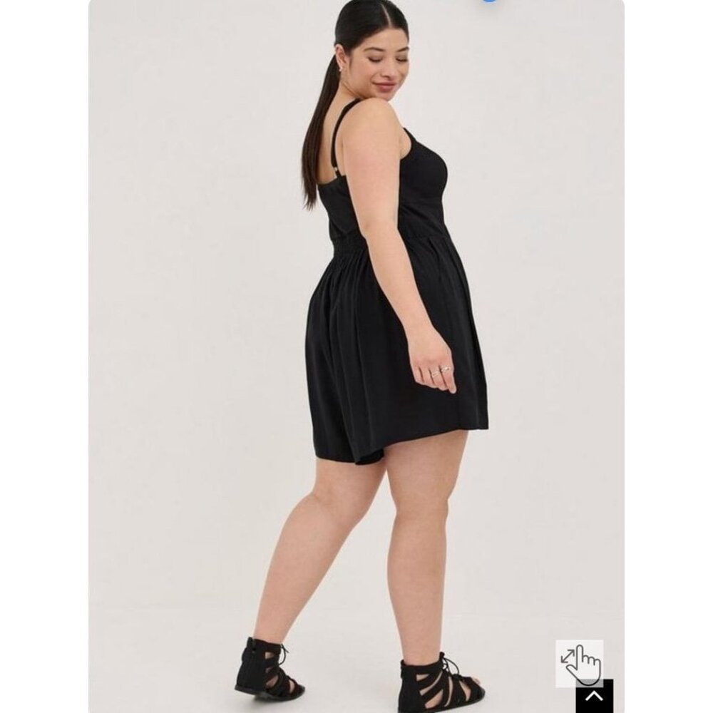 Torrid Black Ponte Bustier Romper Size 0 - Picture 2 of 7